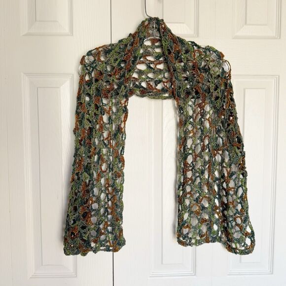 Women Crochet Scarf Multicolor Boho Colorful - Picture 4 of 7